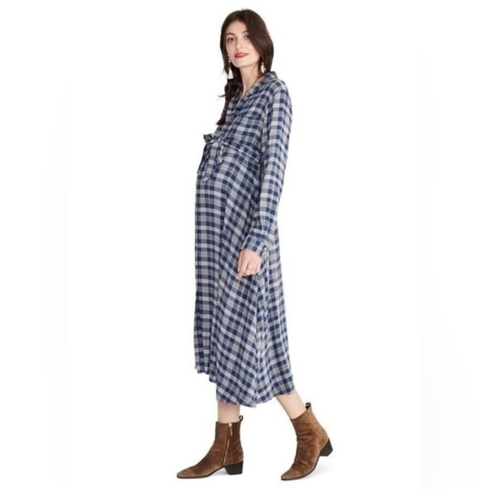 Hatch Alyssa blue plaid dress 0 xs